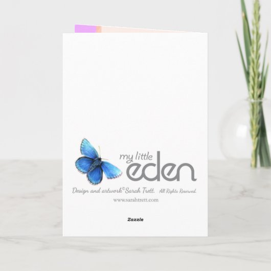 女の子の誕生日パーティーお礼カード サンキューカード (裏面)