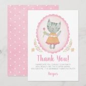 女の子の誕生日パーティーお礼カード サンキューカード (正面/裏面)