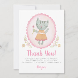 女の子の誕生日パーティーお礼カード サンキューカード