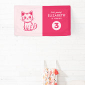 女の子の誕生日パーティーにカスタムカラーの子猫キット 横断幕 (インサイチュ)