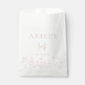 女の子の誕生日パーティーのフローラ エレガント パーソナライズされた フェイバーバッグ (正面)