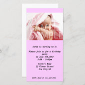 女の子の誕生日パーティーの招待 (正面/裏面)