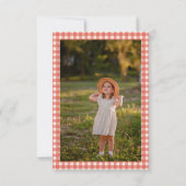 女の子の誕生日パーティーの農場動物の写真 サンキューカード (裏面)