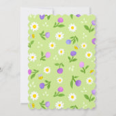 女の子の誕生日パーティーへの招待サマーピンクの開花 招待状 (裏面)