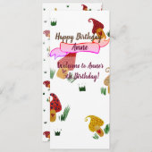 女の子の誕生日パーティーへの招待 招待状 (正面/裏面)