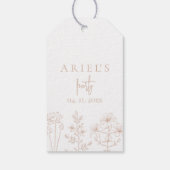 女の子の誕生日パーティーエレガントフローラシンプル ギフトタグ (裏面)