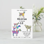 女の子の誕生日パーティーカラフルキュートヤギおもしろいツ (スタンド正面)