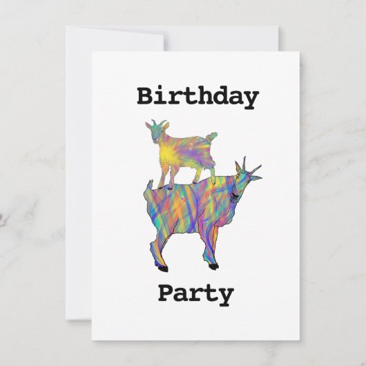 女の子の誕生日パーティーカラフルキュートヤギおもしろいツ (裏面)