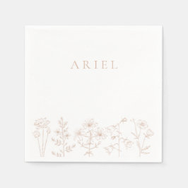 女の子の誕生日パーティーフローラエレガント紙ナプキン スタンダードカクテルナプキン