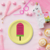 女の子の誕生日パーティー夏のスイカアイスクリーム ペーパープレート (パーティー)