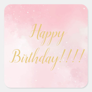 女の子の誕生日パーティー スクエアシール