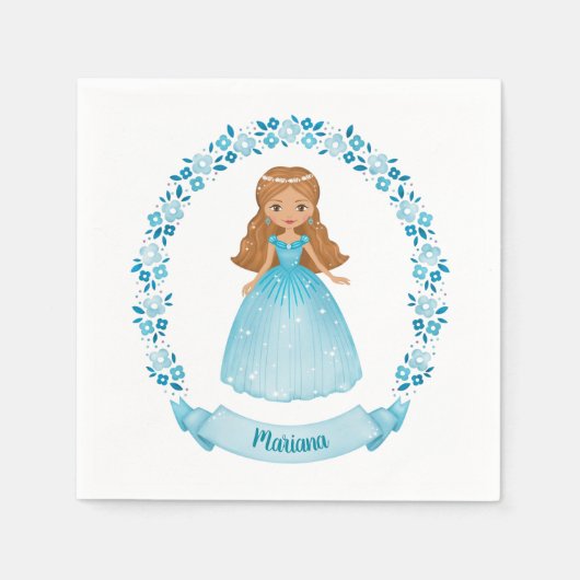 女の子の誕生日パーティー スタンダードカクテルナプキン (正面)