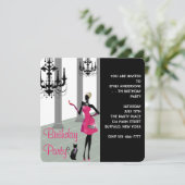 女の子の誕生日パーティー 女性 任意の年齢 招待状 (スタンド正面)