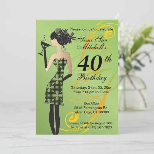 女の子の誕生日パーティー | DIY時代 招待状 (スタンド正面)