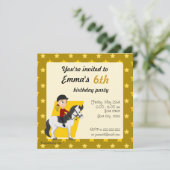 女の子の誕生日プリント招待状 招待状 (スタンド正面)