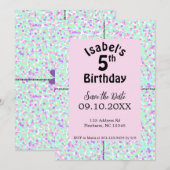 女の子の誕生日ポルカドットイニシエーション 招待状 (正面/裏面)