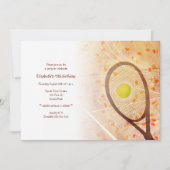 女の子の誕生日ミニハートテニスパーティー 招待状 (正面)