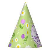 女の子の誕生日夏のパーティーハットピンクの花 パーティーハット (左)