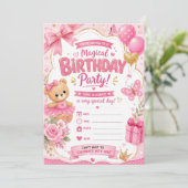 女の子の誕生日招待状 (スタンド正面)