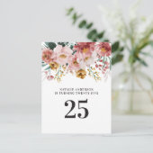 女の子の誕生日水彩花イラスト　年齢編集可能 ポストカード (スタンド正面)