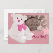 女の子の誕生発表はがき 案内ポストカード (正面/裏面)