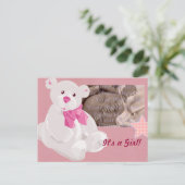 女の子の誕生発表はがき 案内ポストカード (スタンド正面)