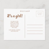 女の子の誕生発表写真はがき 案内ポストカード (裏面)