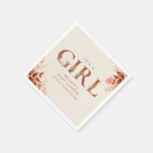 女の子の誕生 ガーリー フラワー レター ベイビー シャワー スタンダードカクテルナプキン (角)