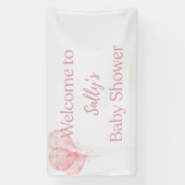 女の子の誕生 ピンク風船 ベビーシャワー歓迎 横断幕 (縦)