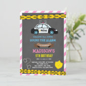 女の子の警察のお誕生日テーマ 招待状 (スタンド正面)