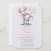 女の子の象のフローラ女の子の赤ん絵を描だシャワーだ