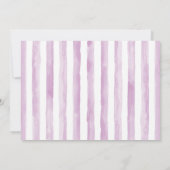 女の子の象のベビーシャワー パープル、ラベンダー 招待状 (裏面)