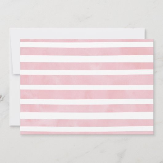 女の子の象の葉ありがとう赤ちゃんシャワーカード 招待状 (裏面)