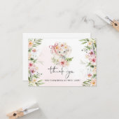 女の子の象の赤ん感謝していだシャワー カード (正面/裏面インサイチュ)