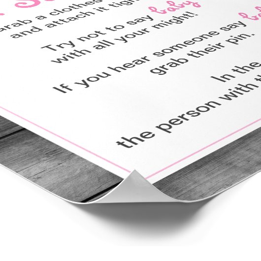 女の子の象は赤ちゃんの女の子シャワーゲームと言わない ポスター (角)