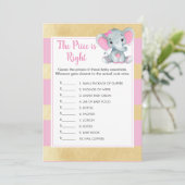 女の子の象は、価格ベビーシャワーゲームを推測 招待状 (スタンド正面)