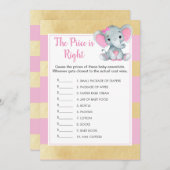 女の子の象は、価格ベビーシャワーゲームを推測 招待状 (正面/裏面)