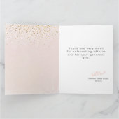 女の子の象シンプルとバルーンベビーシャワー サンキューカード (内部)