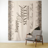 女の子の豪華ブラウンキラキラドリップス スイート16誕生日 タペストリー (インサイチュ)