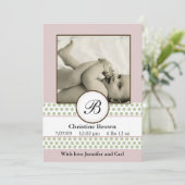 女の子の賢人は誕生の発表に点を打ちます 案内状 (スタンド正面)