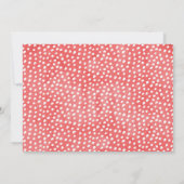 女の子の赤い緑1メロンの写真の最初の誕生日 招待状 (裏面)