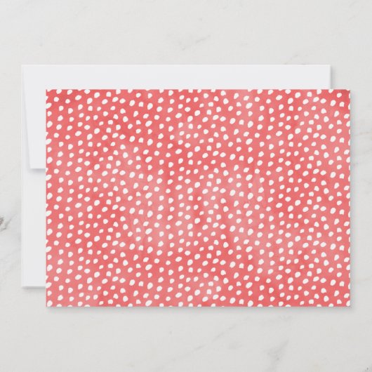 女の子の赤い緑1メロンの写真の最初の誕生日 招待状 (裏面)