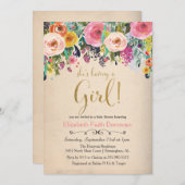 女の子の赤ちゃんお披露目パーティーへの招待 招待状 (正面/裏面)