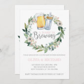 女の子の赤ちゃんが誕生予定!ベイビーシャワーのご案内 招待状 (正面/裏面)