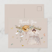 女の子の赤ちゃんのお祝い感謝ポストカードです。 ポストカード (正面/裏面)