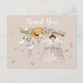 女の子の赤ちゃんのお祝い感謝ポストカードです。 ポストカード (正面)