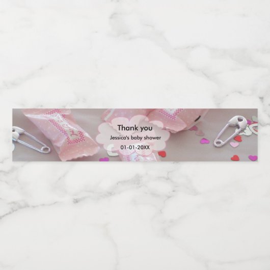 女の子の赤ちゃんのお菓子をテーマにした ペットボトルラベル (シングルラベル)