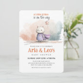 女の子の赤ちゃんのための子猫ベビーシャワー招待状 招待状 (スタンド正面)