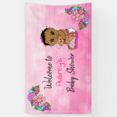 女の子の赤ちゃんのシャワーのバナー、赤ちゃんの女の子ピンク 横断幕 (縦)