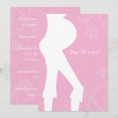 女の子の赤ちゃんのシャワー招待状です 招待状 (正面/裏面)